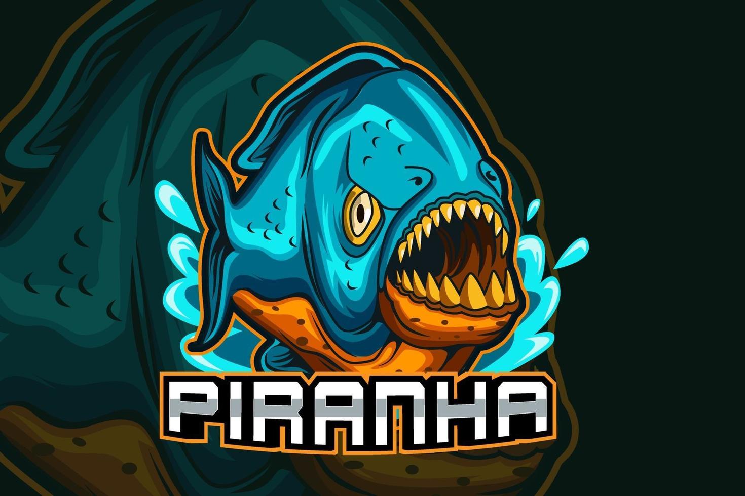 wild piranha e sport-logo vector