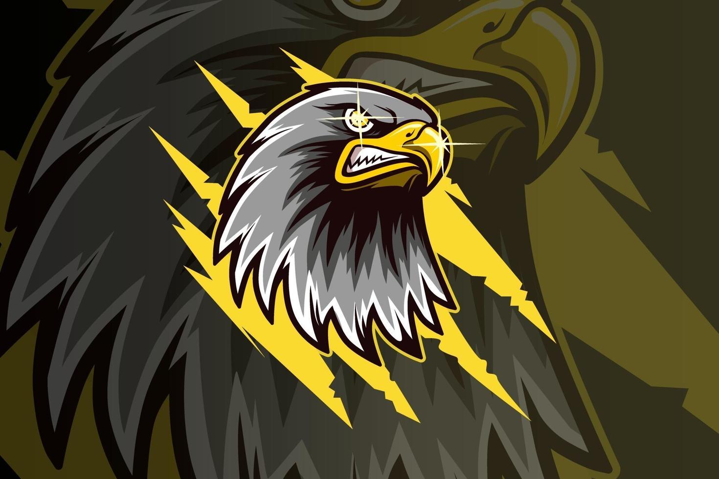 hoofd adelaar mascotte esport logo handtekening vector