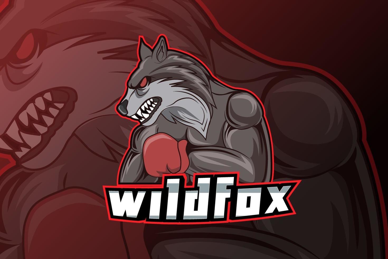 wild fox e-sport team logo sjabloon vector