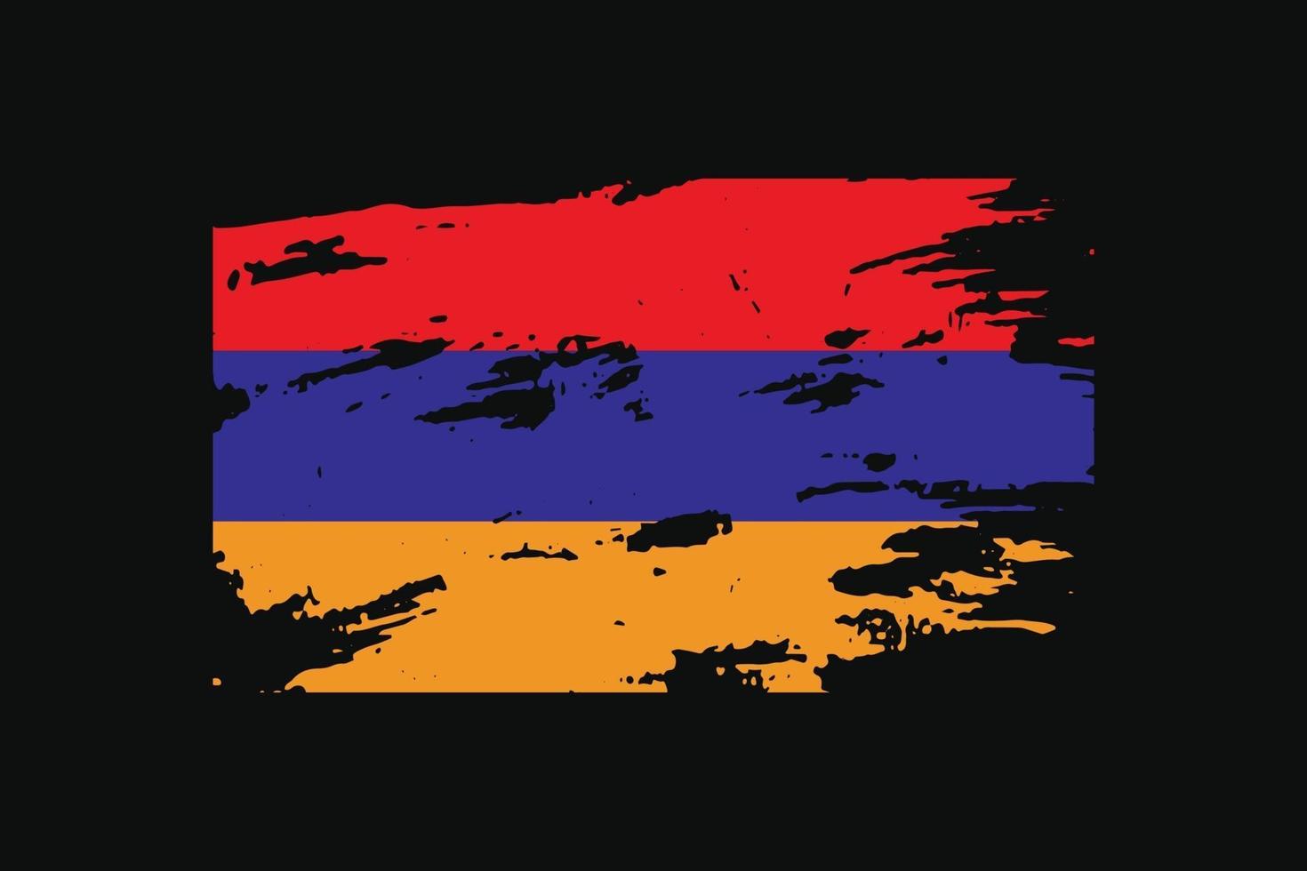 grunge stijl vlag van Armenië. vectorillustratie. vector