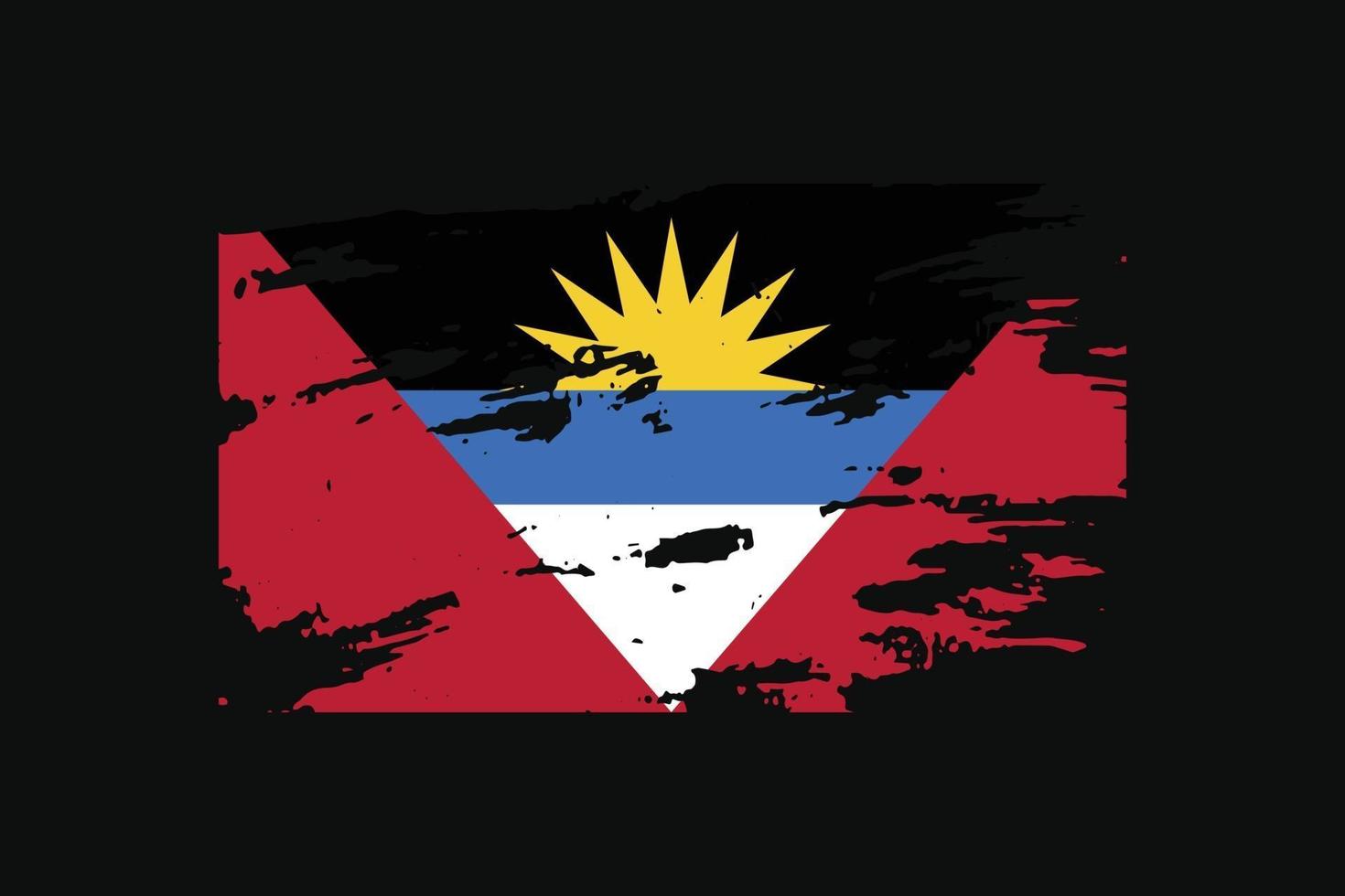 de vlag van de grungestijl van antigua en barbuda. vectorillustratie. vector