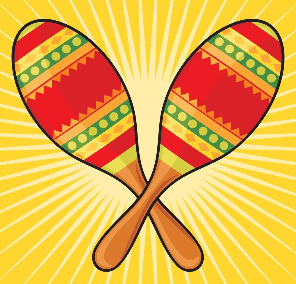 kleurrijke Mexicaanse maracas vector