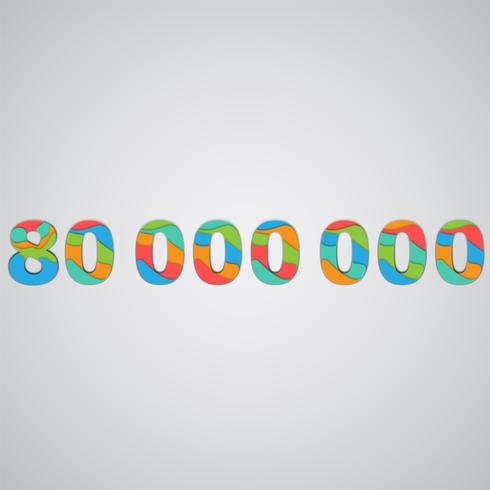 Kleurrijk papercut gelaagd aantal, vector