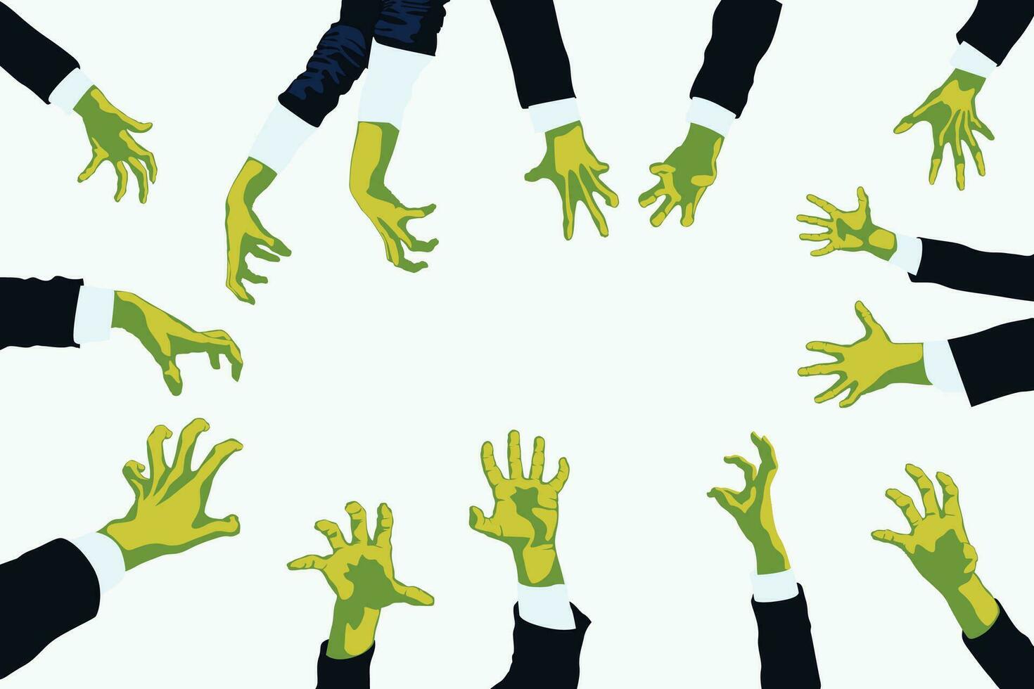 zombie groen hand- reeks vector