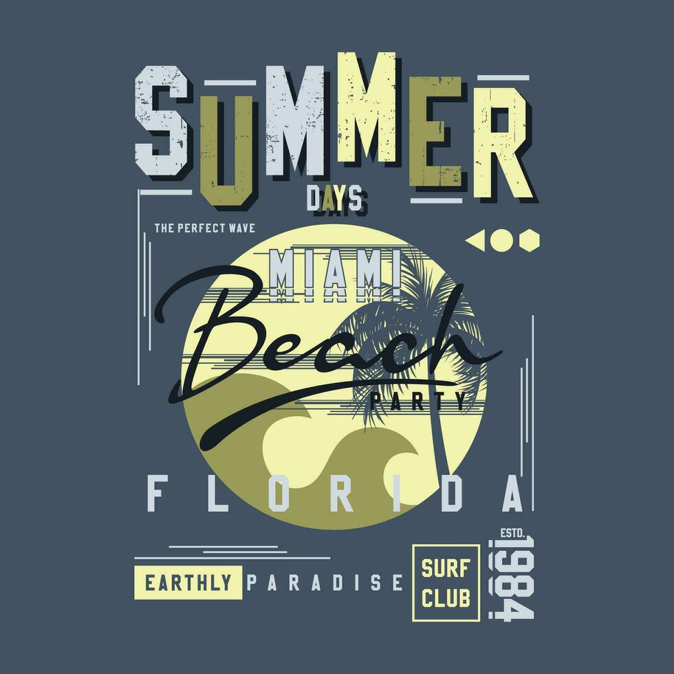 zomer dagen Californië, Aan strand thema grafiek ontwerp, surfing typografie, t overhemd vectoren, avontuur vector