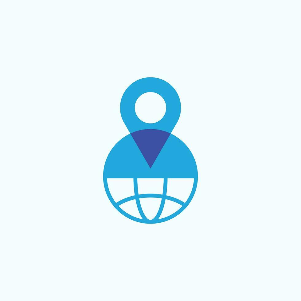 modern wereldbol pin plaats logo. vector
