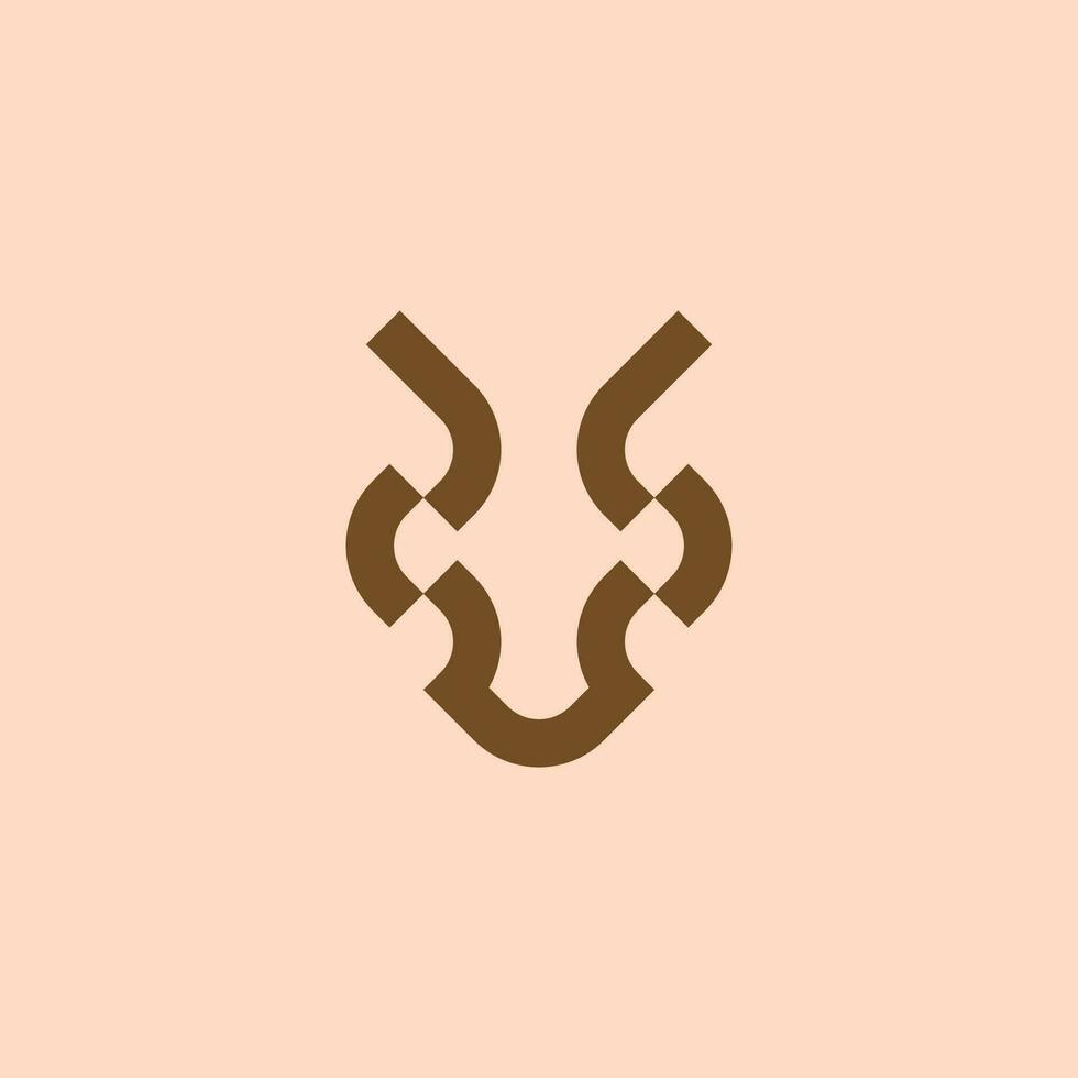 abstract meetkundig hert hoofd logo vector
