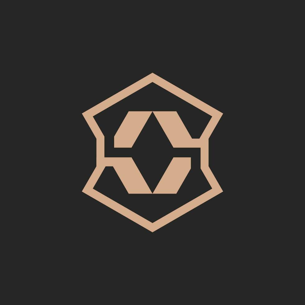 abstract elegant eerste brief s luxe monogram logo vector