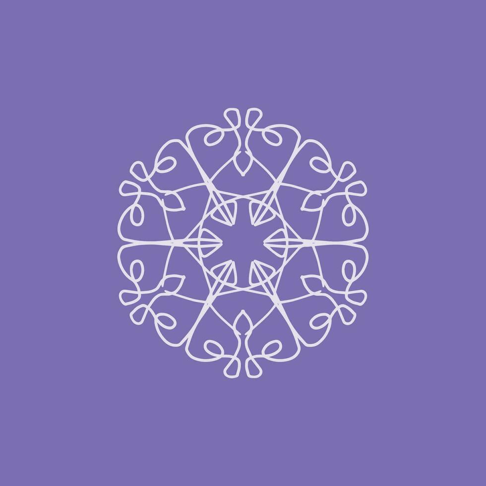abstract wit en Purper bloemen mandala logo. geschikt voor elegant en luxe sier- symbool vector
