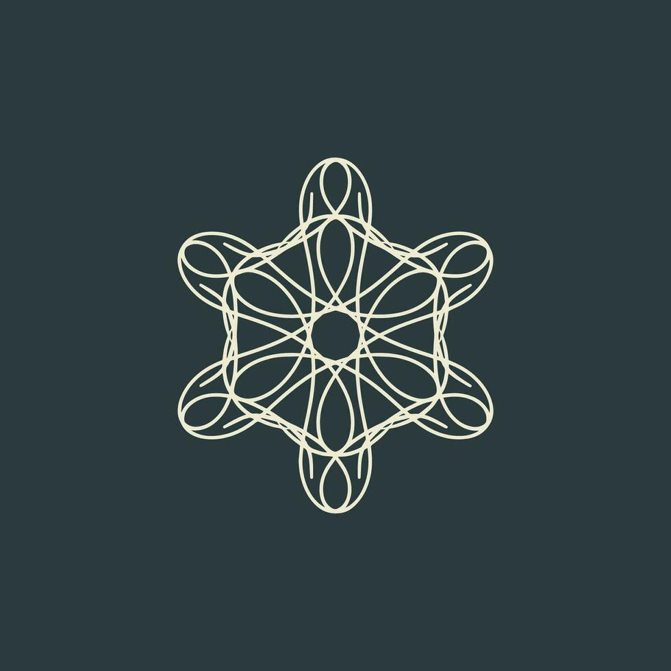 abstract licht geel en donker grijs bloemen mandala logo. geschikt voor elegant en luxe sier- symbool vector