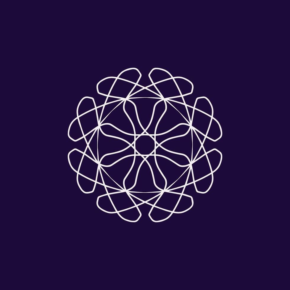 abstract wit en Purper bloemen mandala logo. geschikt voor elegant en luxe sier- symbool vector