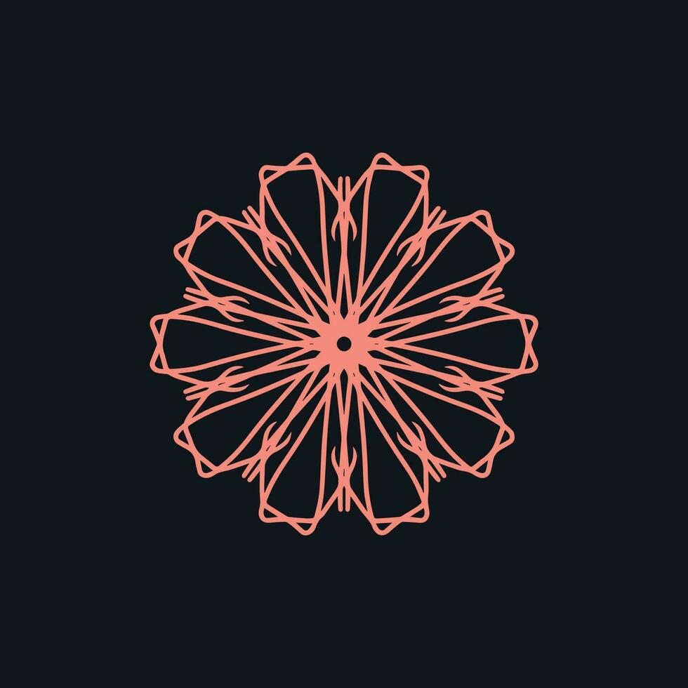 abstract roze en zwart bloemen mandala logo. geschikt voor elegant en luxe sier- symbool vector
