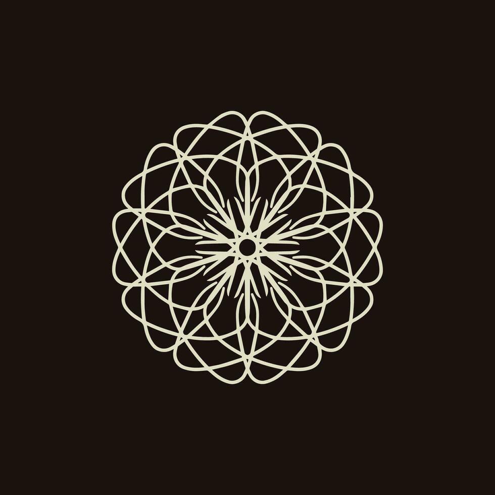 abstract licht grijs en donker bruin bloemen mandala logo. geschikt voor elegant en luxe sier- symbool vector