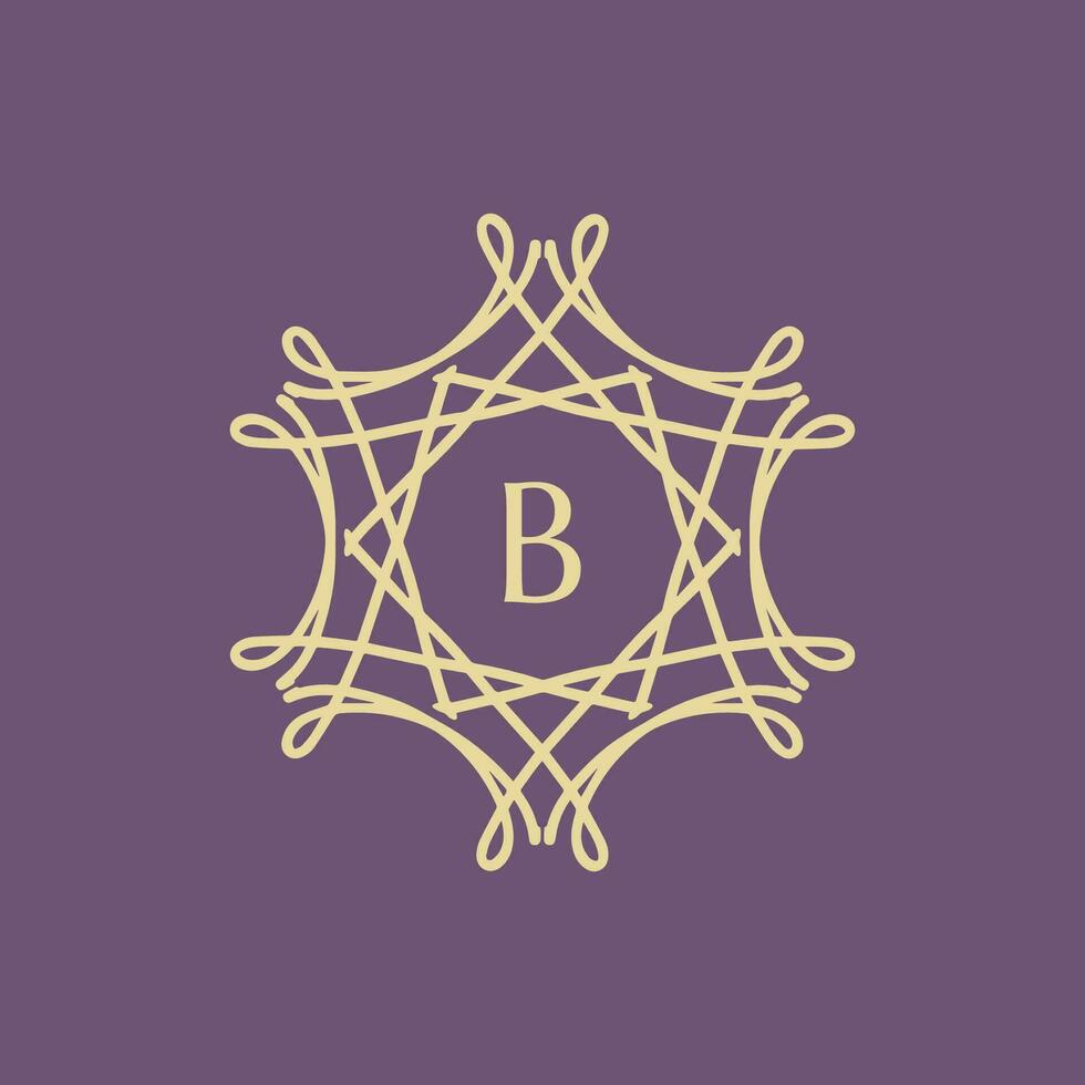 eerste brief b bloemen sier- grens cirkel kader logo vector