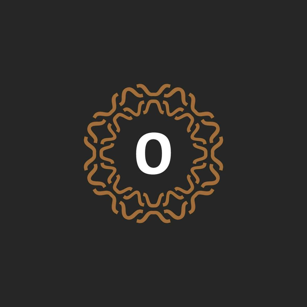 eerste brief O sier- grens cirkel kader logo vector