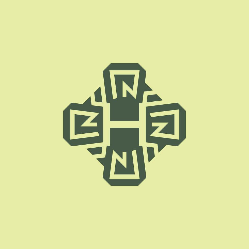 eerste brief h modern technologie stroomkring patroon embleem logo vector