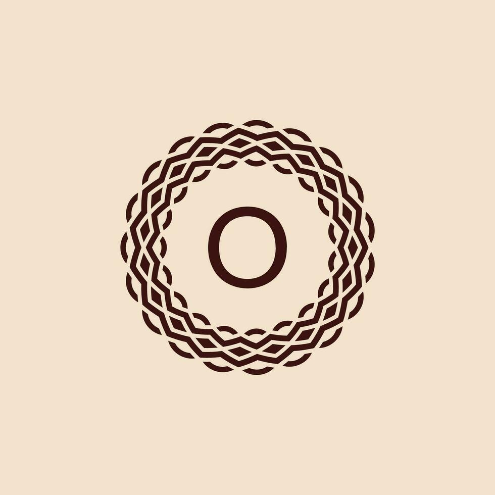 gemakkelijk en elegant eerste brief O sier- cirkel kader logo vector