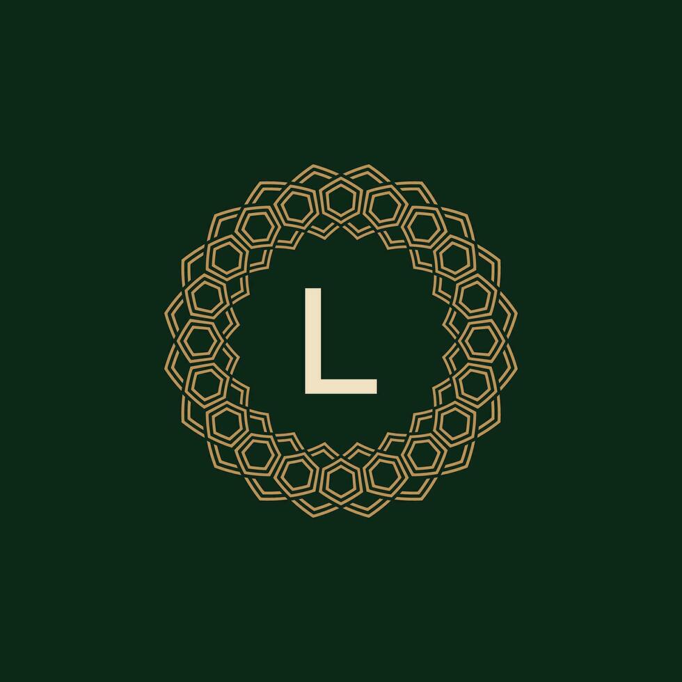 eerste brief l sier- elegant kader lijnen logo vector