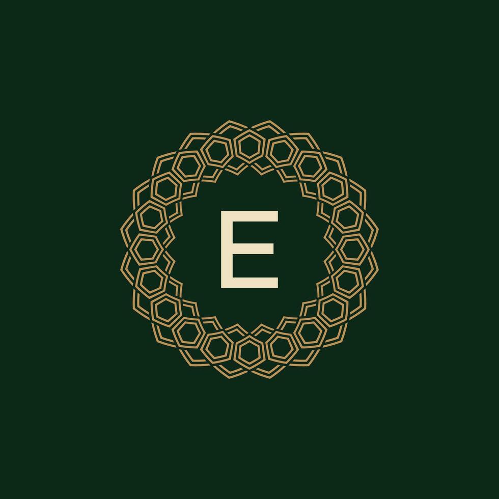 eerste brief e sier- elegant kader lijnen logo vector