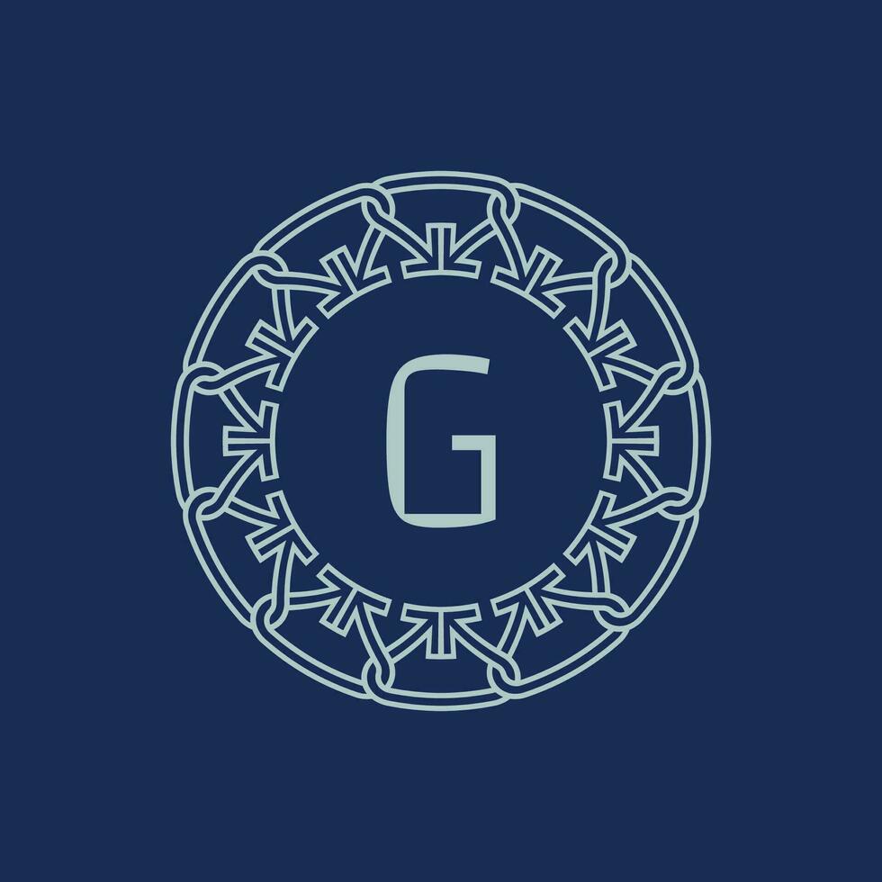 modern embleem eerste brief g sier- stam patroon circulaire logo vector