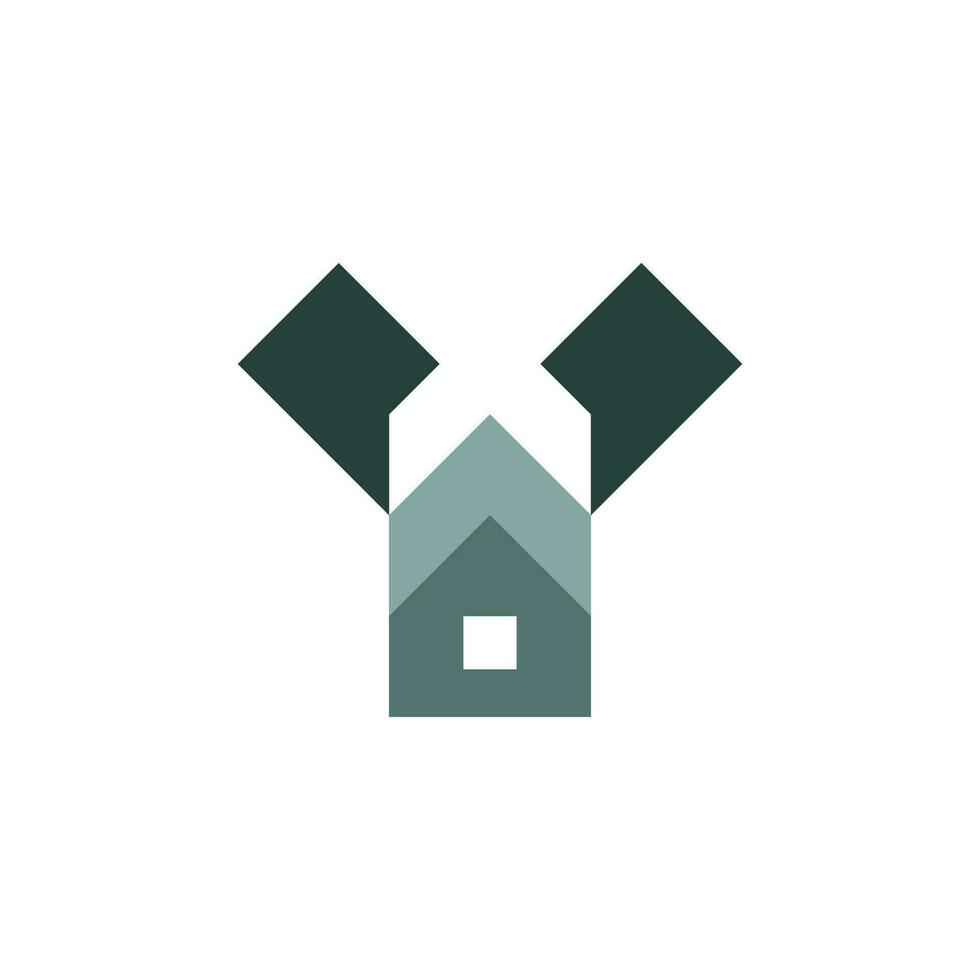 modern en vlak brief y huis gebouw bouw logo vector