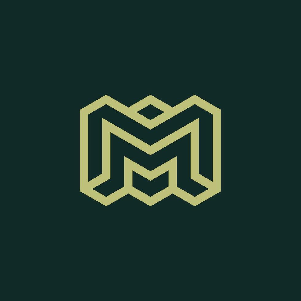 brief mm of dubbele m logo vector