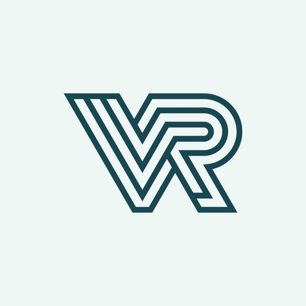 modern eerste brief rv of vr monogram logo vector