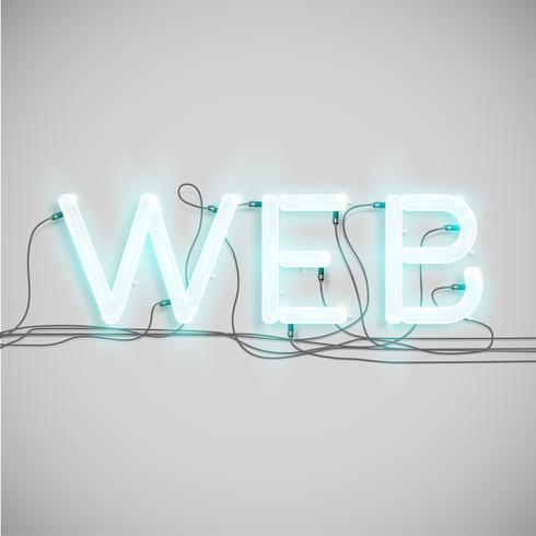 Neon elektrisch woordtype, vectorillustratie vector