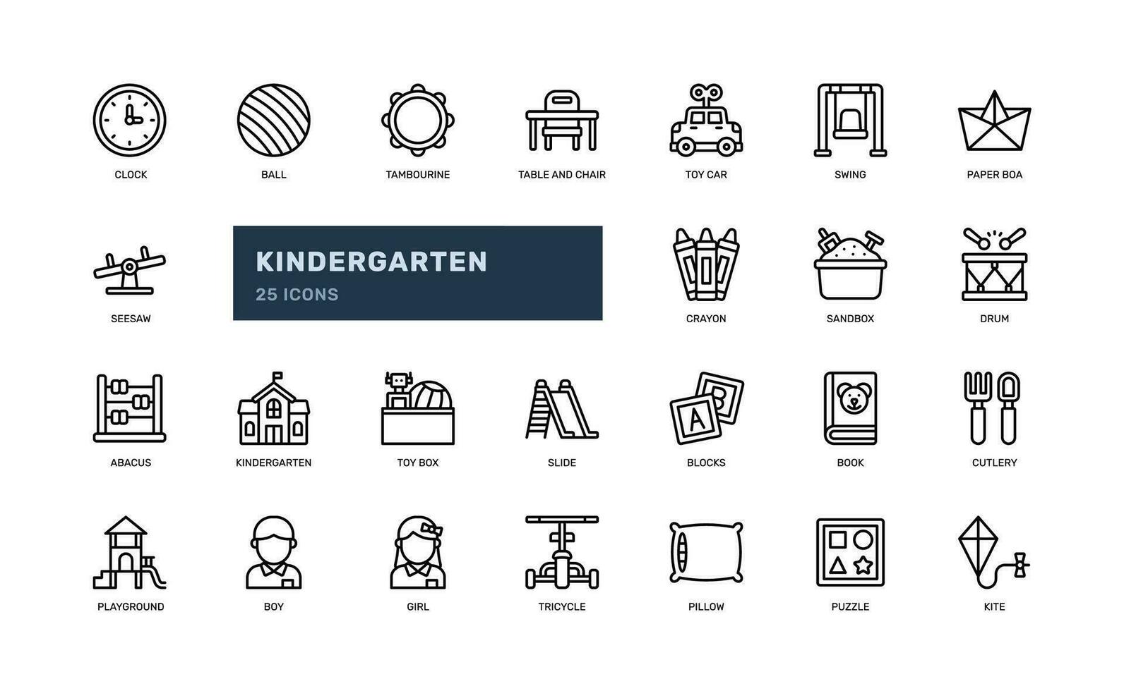 kind kinderen Speel jongen en meisje kleuterschool school- werkzaamheid speelplaats gedetailleerd schets lijn icoon reeks vector