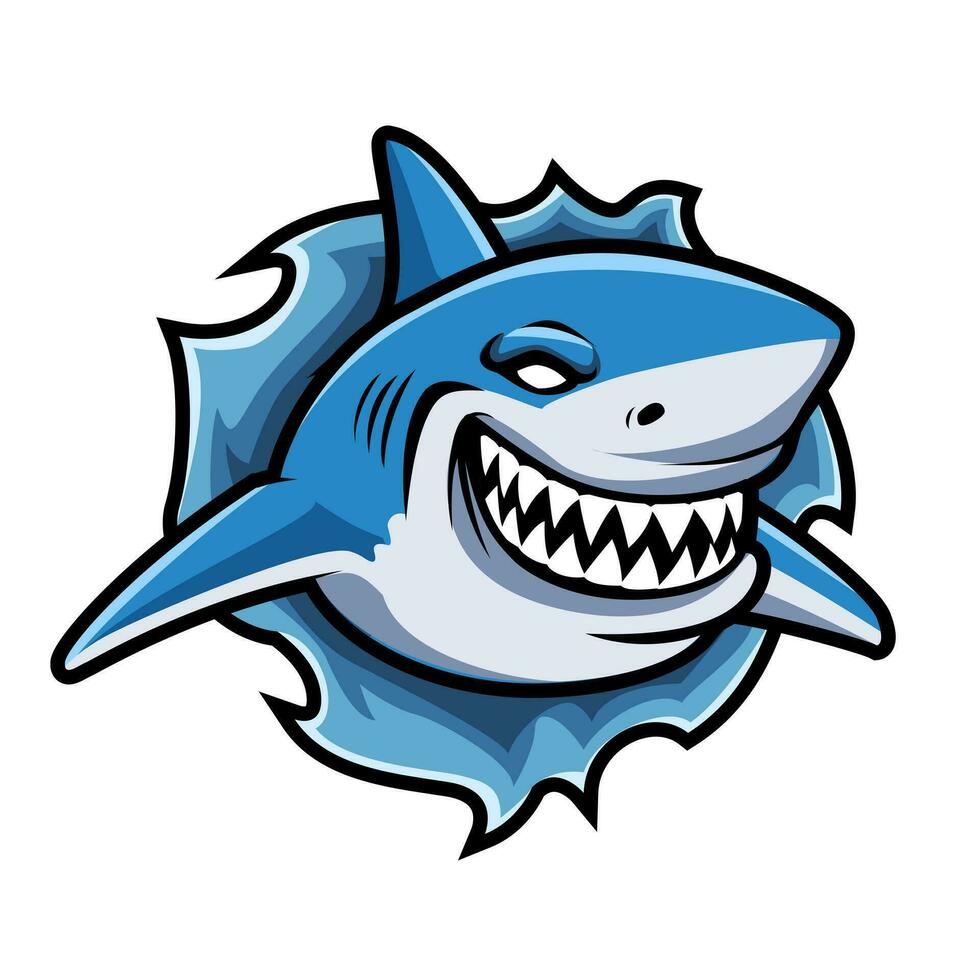 Super goed haai glimlach scheuren illustratie vector