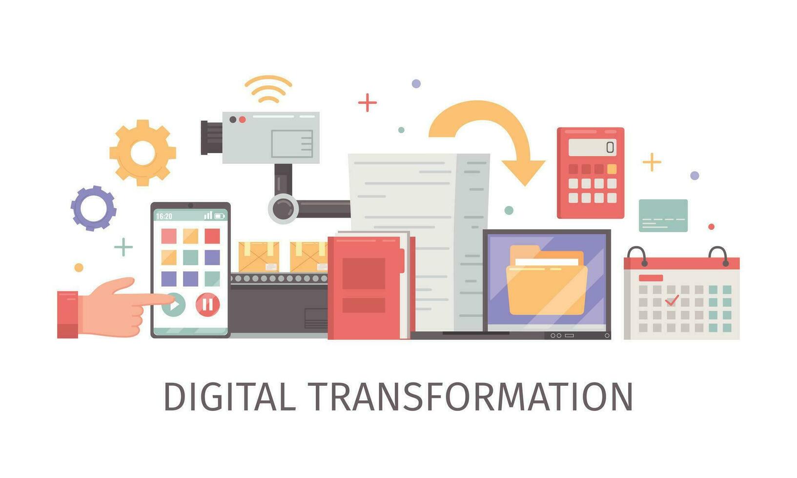 concept voor digitale transformatie vector