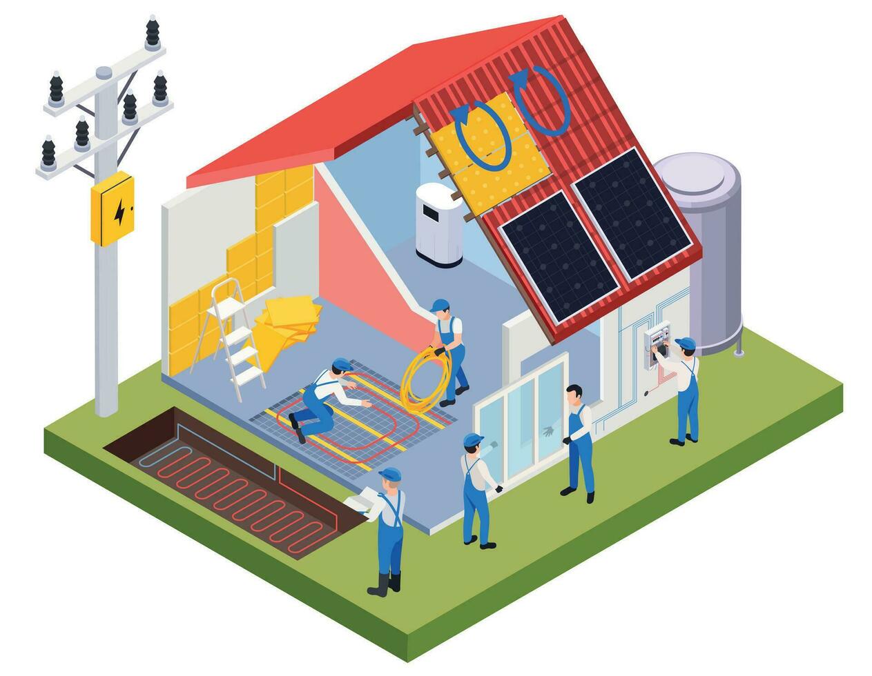 installeren klimaat systeem samenstelling vector