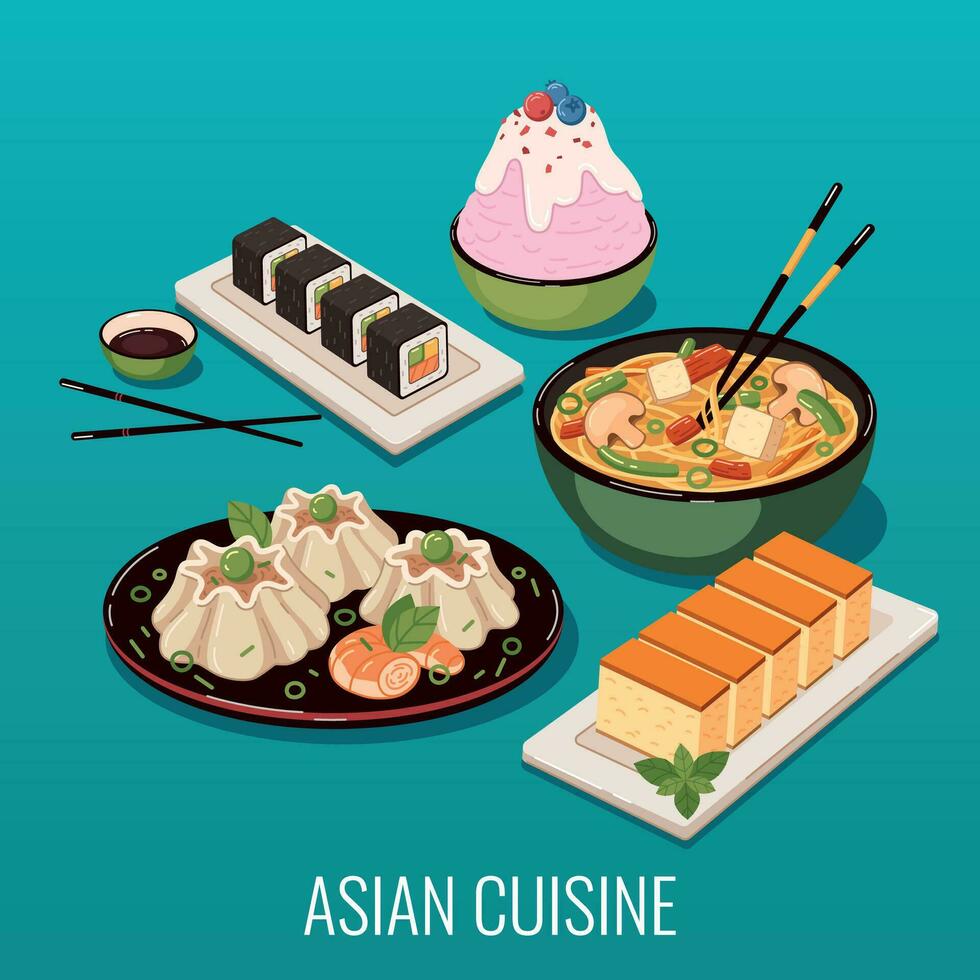 Aziatisch voedsel tekenfilm vector