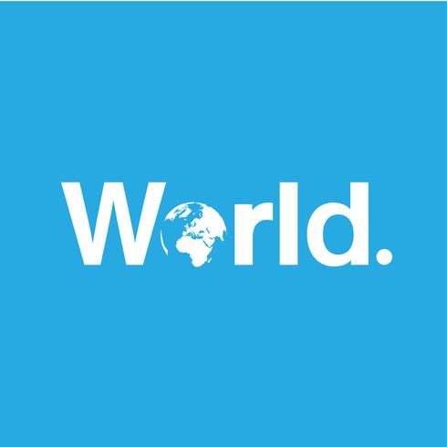 Woord van de wereld met een globe replacineg &#39;o&#39;, vector