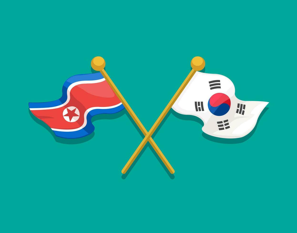 noorden Korea en zuiden Korea vlag symbool vrede illustratie vector