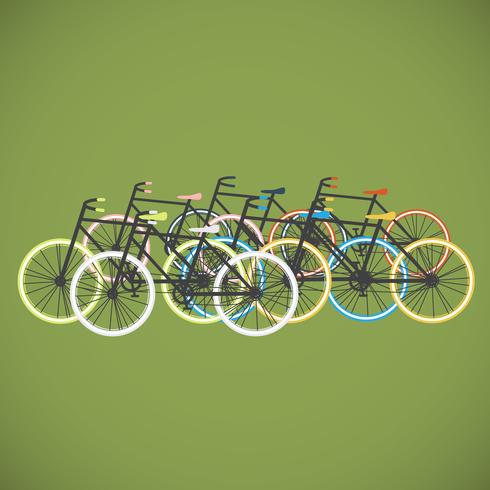 Kleurrijke fiets vlakke illustratie, vector