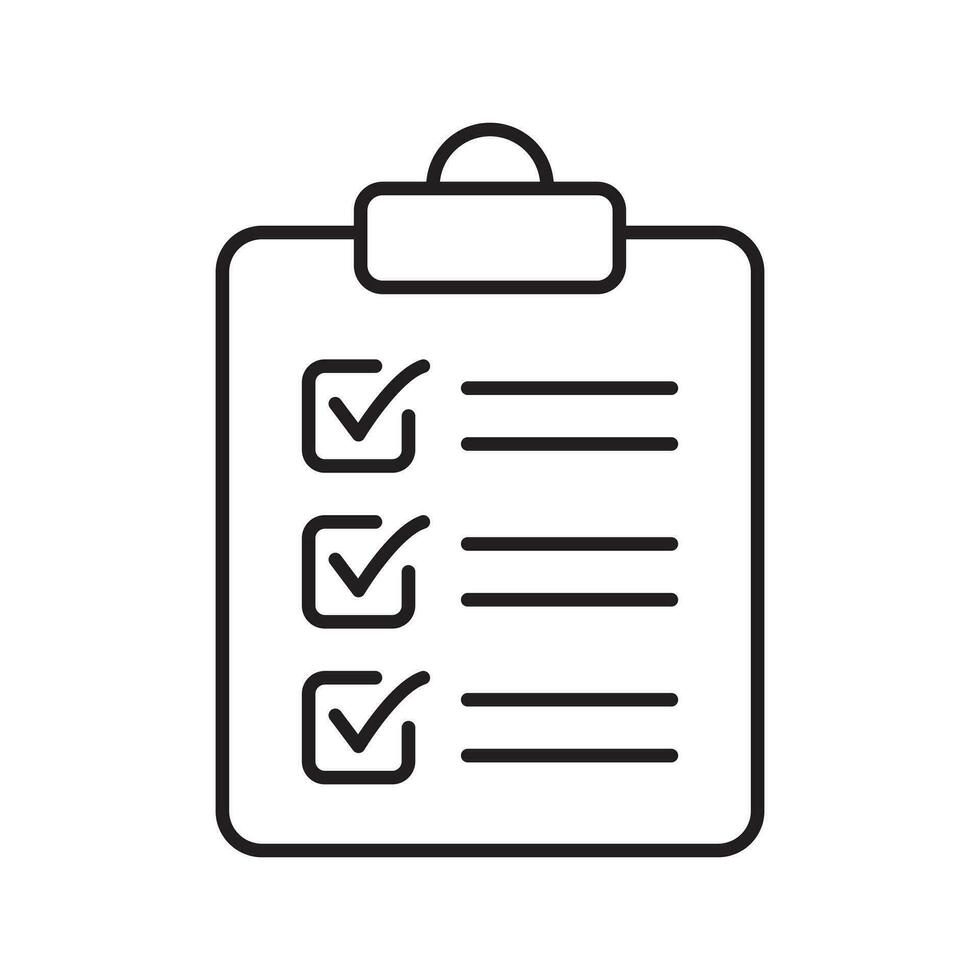 klembord lijn pictogram. checklist teken symbool voor website en app design. vector