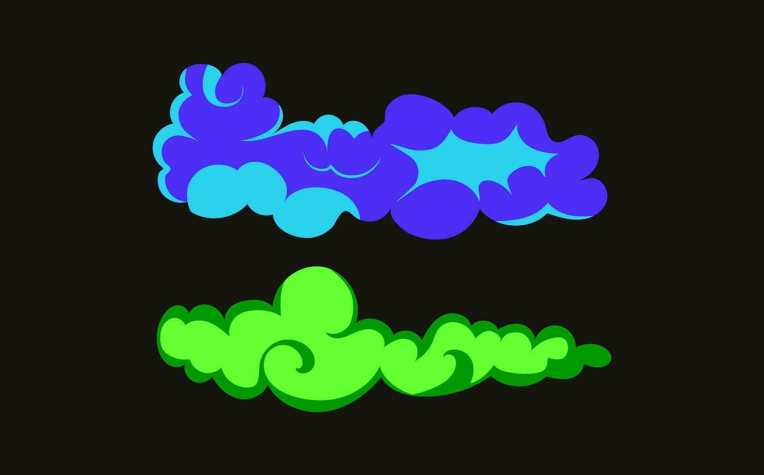 rook explosie animatie van een explosie met grappig vliegend wolken. reeks van geïsoleerd vector illustraties naar creëren een explosie effect. de effect van rook beweging, fonkeling en dynamisch boom.