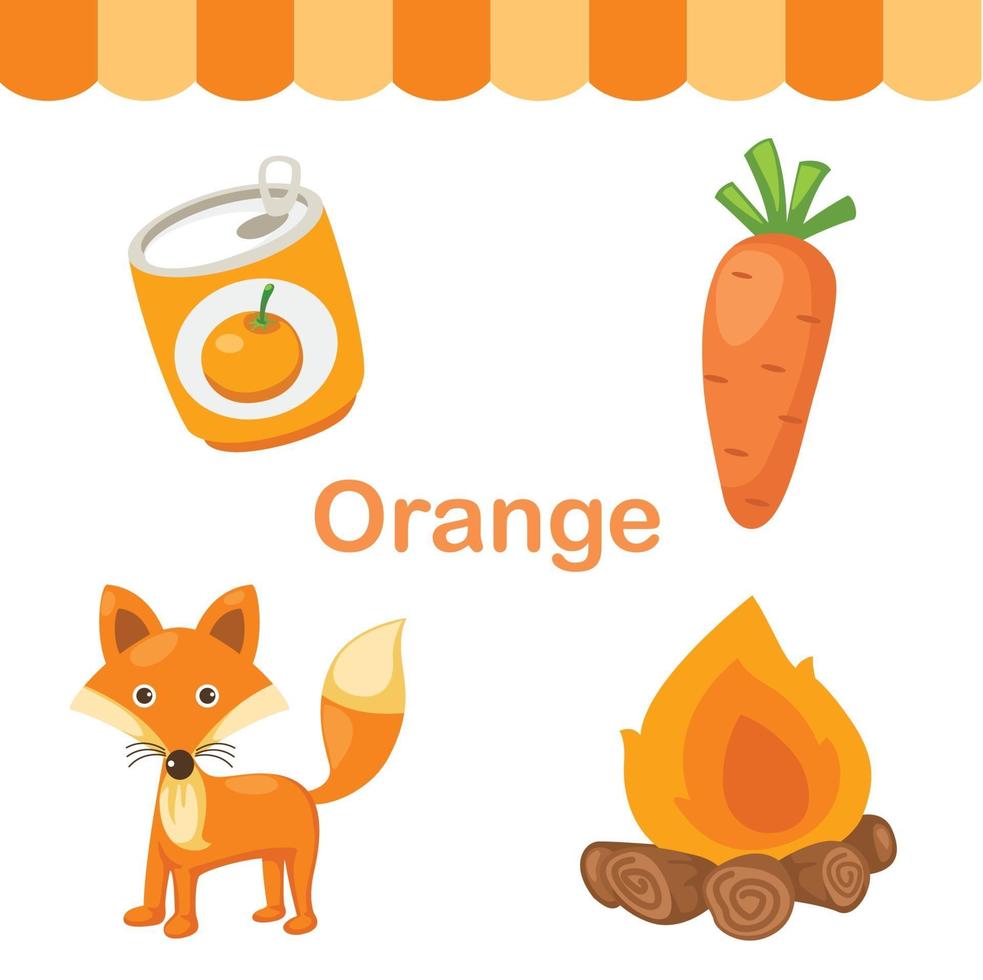 illustratie van geïsoleerde kleur oranje groep vector