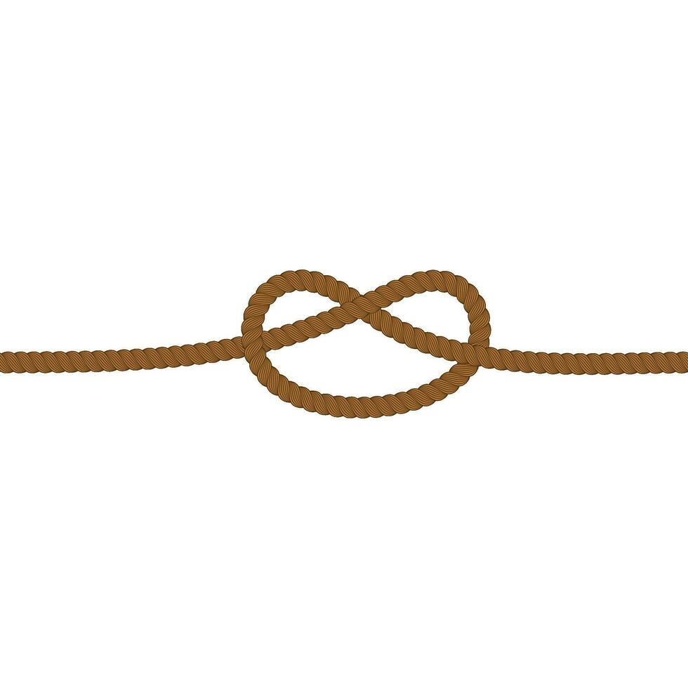 bruin knoop lijn grens touw vector