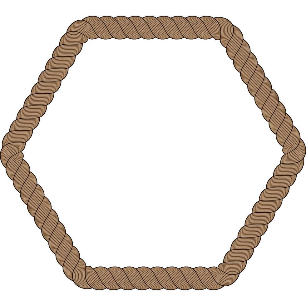 zeshoek kader touw vector