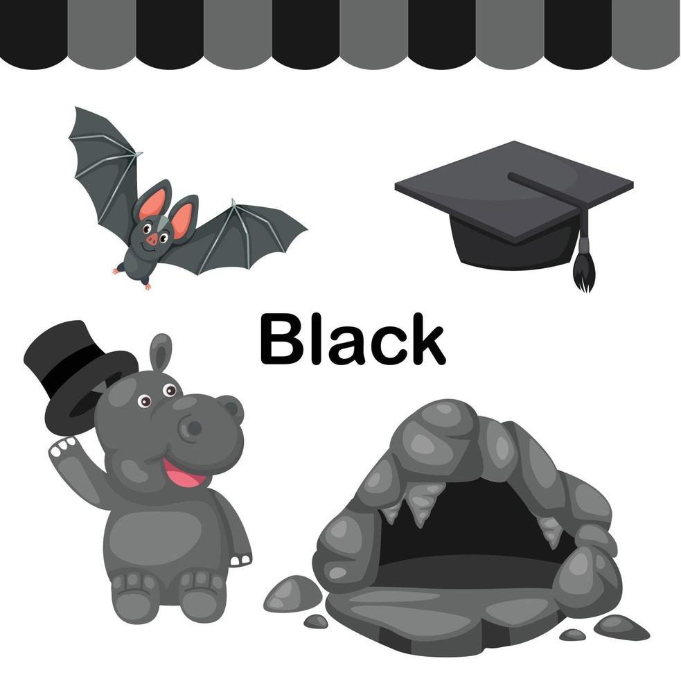 illustratie van geïsoleerde kleur zwarte groep vector