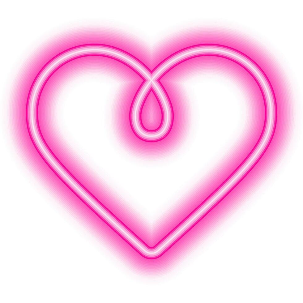 roze hart kader neon vector