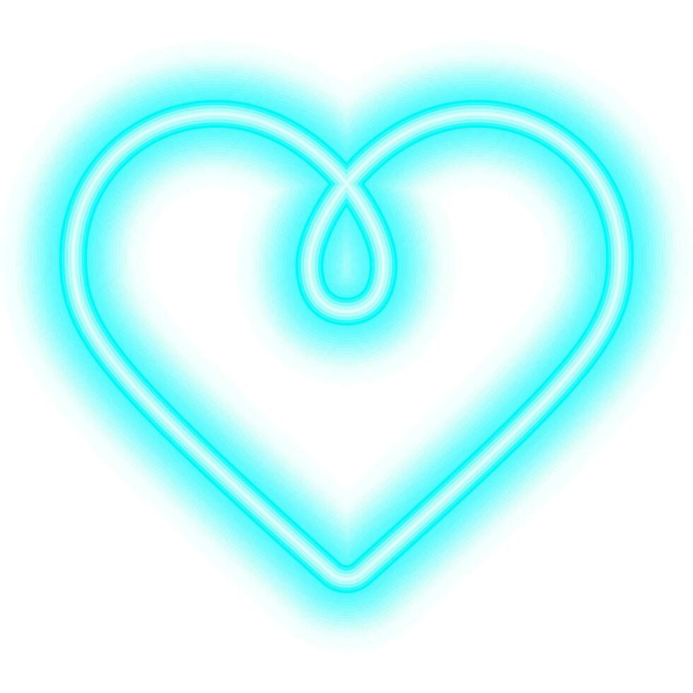 blauw neon hart kader vector