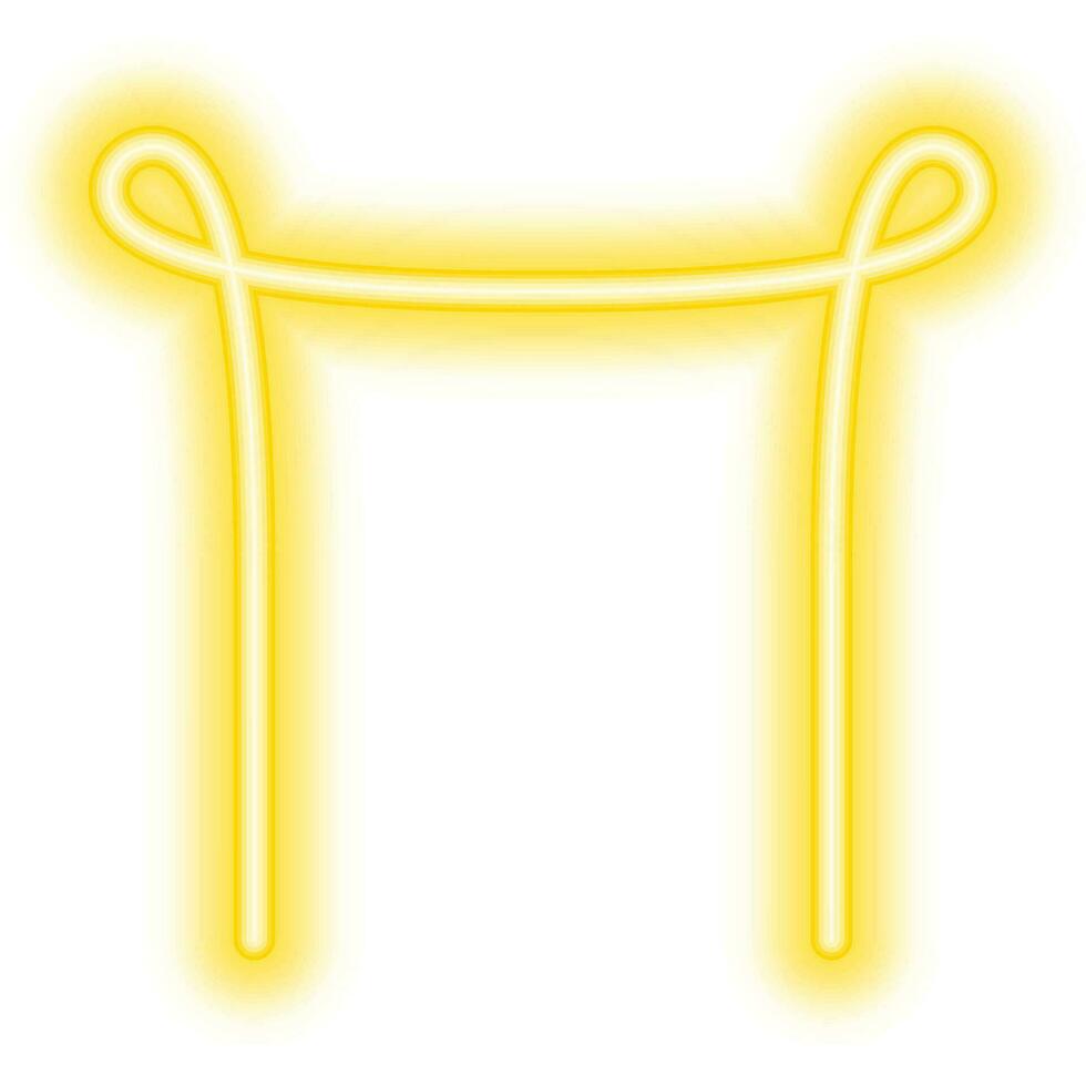 neon knoop hoek grens geel vector