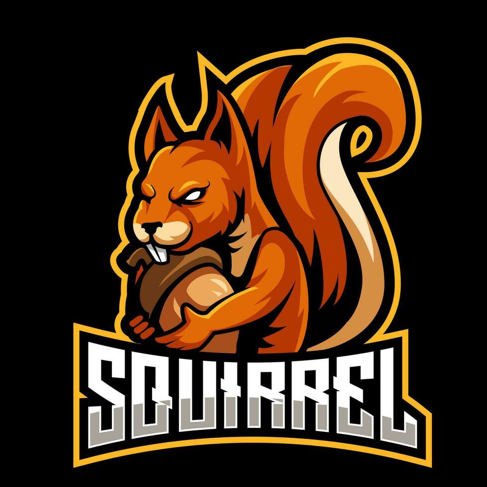 eekhoorn mascotte logo. chipmunk esport gaming logo vector