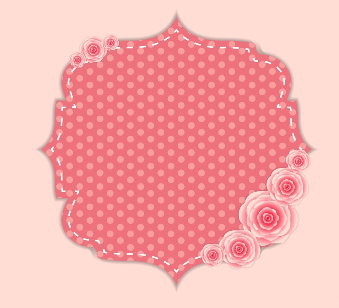 schattig frame met roze bloemen vectorillustratie vector
