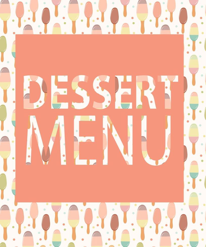 dessert menusjabloon. vector illustratie