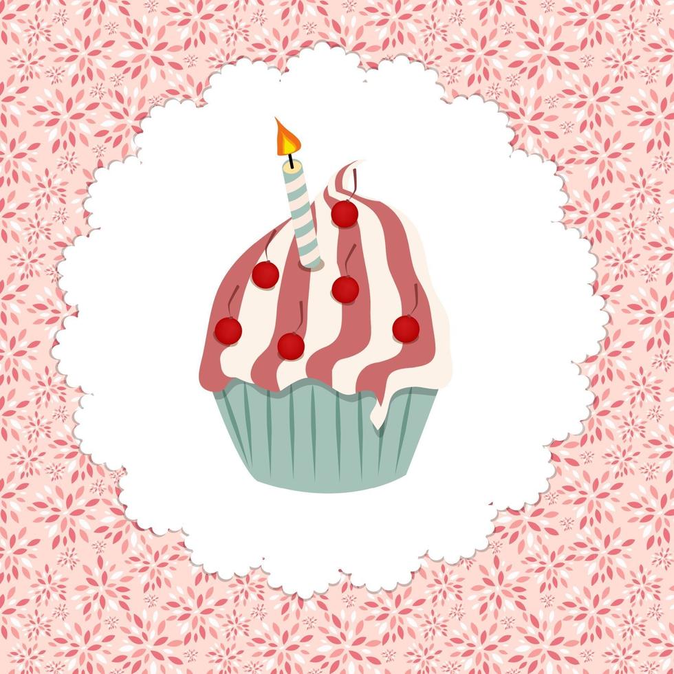 cupcake uitnodigingskaart vectorillustratie vector