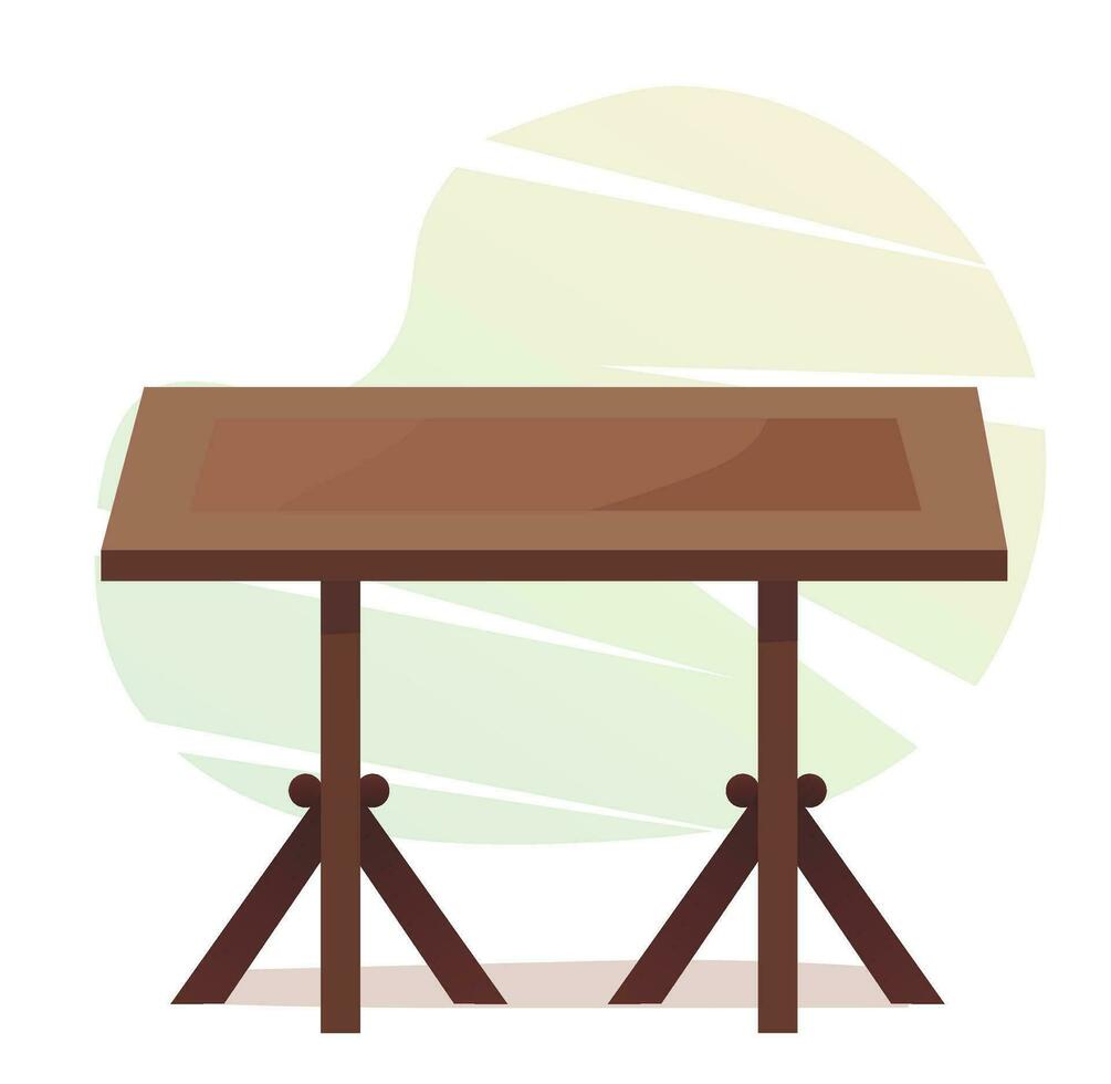 houten tafels voor huis in vlak en tekenfilm stijl. vector